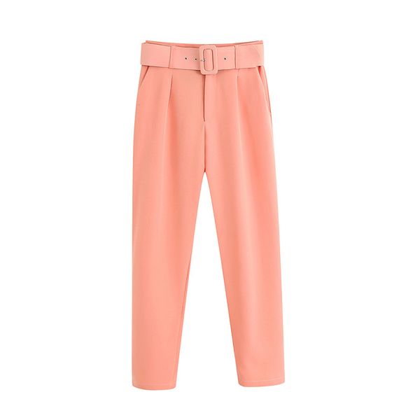 women chic high waist with belt pants fashion zipper pockets office wear female ankle trousers mujer, Black;white
women chic high waist with belt pants fashion zipper pockets office wear female ankle trousers mujer, Black;white