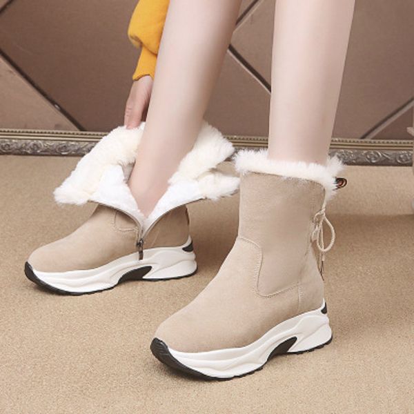women's snow boots 2020 winter new matte leather wedge with warm women's boots trend wild large size a1-23, Black
women's snow boots 2020 winter new matte leather wedge with warm women's boots trend wild large size a1-23, Black