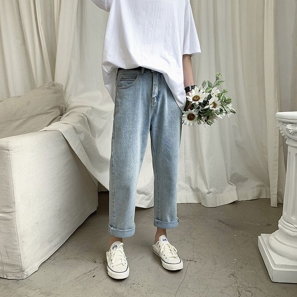 summer new straight men's men's loose high waist slimming 2020 thin jeans and jeans wide leg all-match dad pants, Blue
summer new straight men's men's loose high waist slimming 2020 thin jeans and jeans wide leg all-match dad pants, Blue