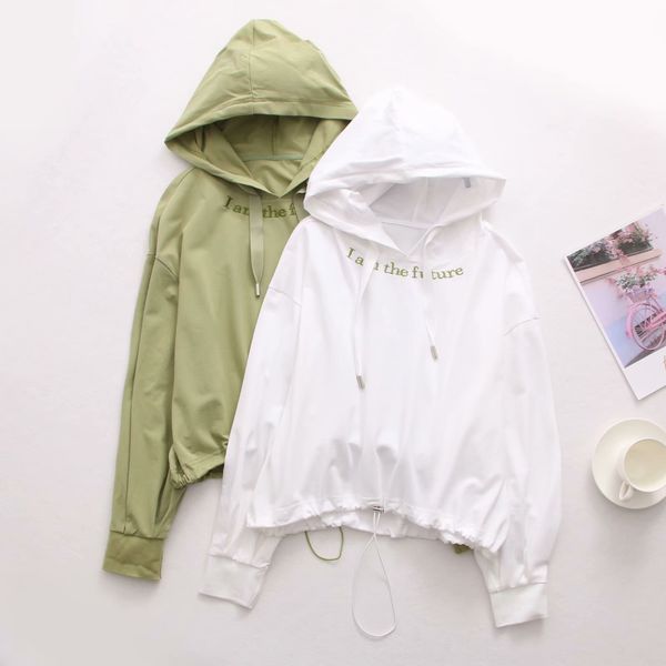 nfbjw 59bg-6014 korean women embroidered sweaterhoodie sweaters clothing 2020 spring and autumn new neckline letter embroidered drawstring h, Black 
nfbjw 59bg-6014 korean women embroidered sweaterhoodie sweaters clothing 2020 spring and autumn new neckline letter embroidered drawstring h, Black