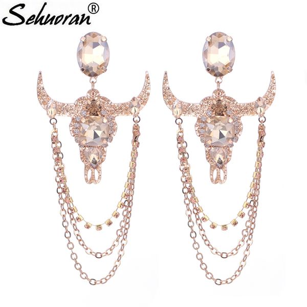 sehuoran brincos oorbellen crystal stone resin bull head pendients multilayer drop earrings for woman party luxury jewelry ear, Silver
sehuoran brincos oorbellen crystal stone resin bull head pendients multilayer drop earrings for woman party luxury jewelry ear, Silver