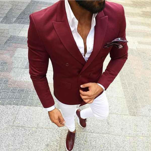 double breasted burgundy suits for man business casual blazer 2pieces coat pants slim fit terno masculino costume homme mariage, White;black
double breasted burgundy suits for man business casual blazer 2pieces coat pants slim fit terno masculino costume homme mariage, White;black