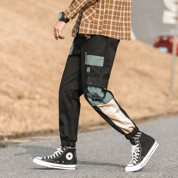 patchwork high street mens trousers skateboard loose pencil pant drawstring contrast color youth casual cargo pants, Black
patchwork high street mens trousers skateboard loose pencil pant drawstring contrast color youth casual cargo pants, Black