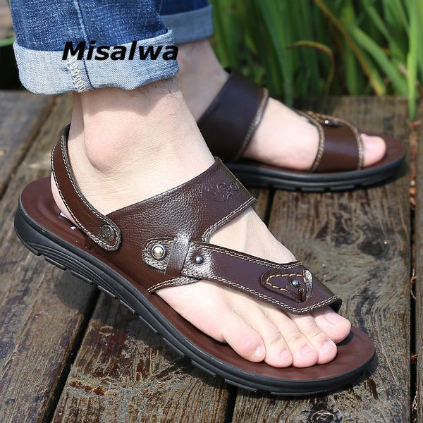 misalwa clip toe genuine leather men summer sandals soft anti-slip leisure male beach slippers casual shoes drop shipping, Black
misalwa clip toe genuine leather men summer sandals soft anti-slip leisure male beach slippers casual shoes drop shipping, Black