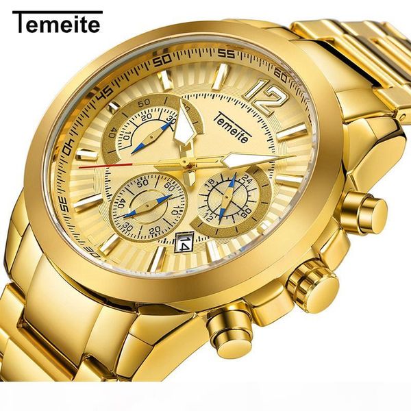 temeite 2018 mens luxury stainless steel calendar watches fashion quartz watch male clock date wristwatches male relogio, Slivery;brown
temeite 2018 mens luxury stainless steel calendar watches fashion quartz watch male clock date wristwatches male relogio, Slivery;brown