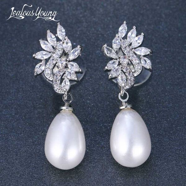 2020 new oval simulated pearl earrings for women cz stone drop earrrings leaf bride earrings fashion jewelry brincos ae557, Silver
2020 new oval simulated pearl earrings for women cz stone drop earrrings leaf bride earrings fashion jewelry brincos ae557, Silver