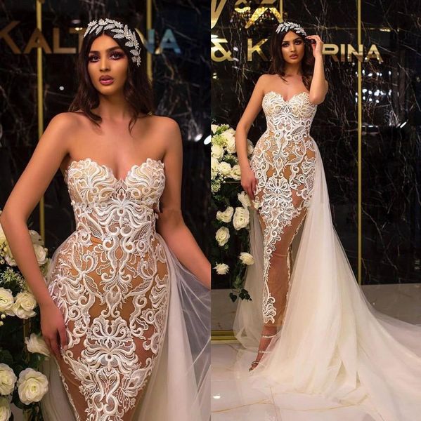 vestidos de novia champagne mermaid wedding dresses 2021 sweetheart embroidery lace bridal gowns with detachable tulle train al6755, White
vestidos de novia champagne mermaid wedding dresses 2021 sweetheart embroidery lace bridal gowns with detachable tulle train al6755, White