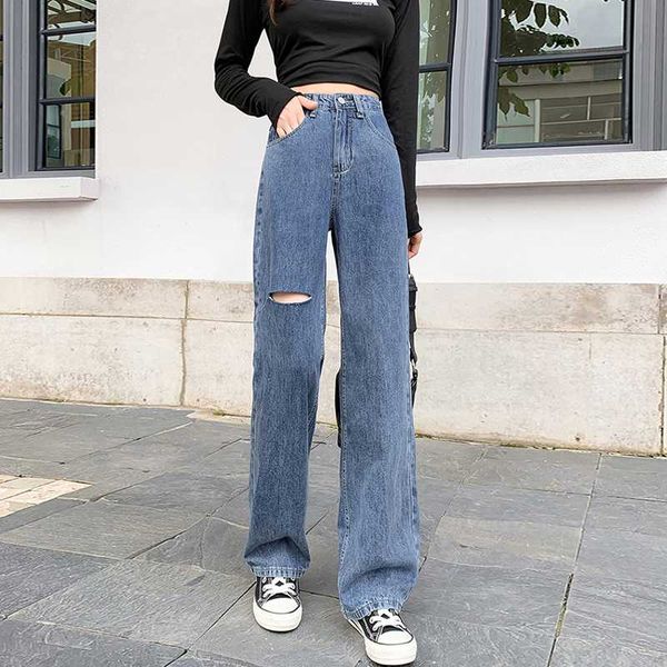 woman jeans high waist korean simple retor mom distressed pants for women ripped denim jeans baggy straight wide leg 2020, Blue
woman jeans high waist korean simple retor mom distressed pants for women ripped denim jeans baggy straight wide leg 2020, Blue