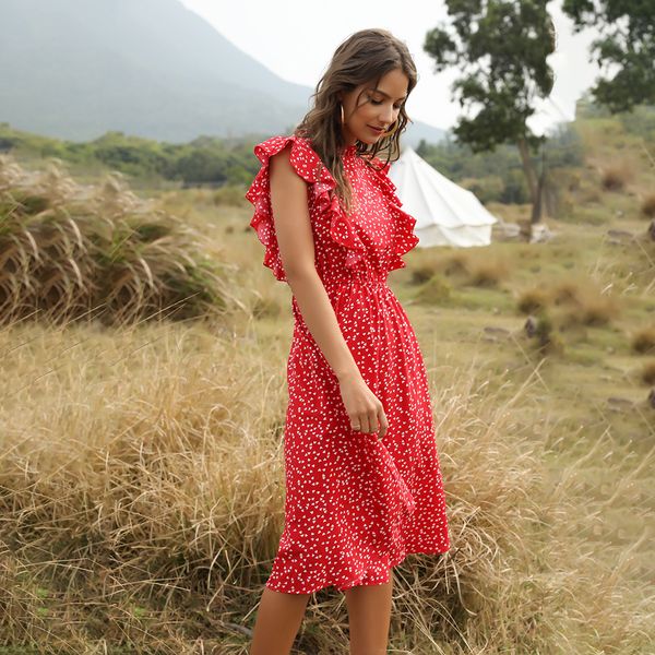 chiffon dress women elegant summer floral ruffle stitching tank sundress knees casual fitted clothing 2020 red dresses for women, Black;gray
chiffon dress women elegant summer floral ruffle stitching tank sundress knees casual fitted clothing 2020 red dresses for women, Black;gray