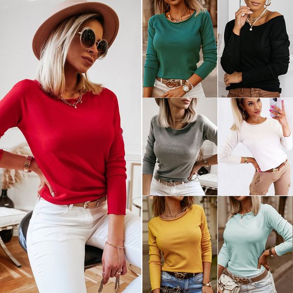 womens high stretchy scoop neck long sleeve knit solid color fashion casual tee cotton t-shirts blouses, White
womens high stretchy scoop neck long sleeve knit solid color fashion casual tee cotton t-shirts blouses, White