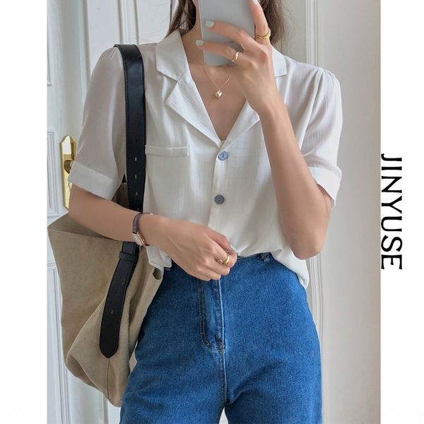 thirteen lines new korean style simple all-match suit collar solid color shirt coat short sleeve shirt women's coat, White
thirteen lines new korean style simple all-match suit collar solid color shirt coat short sleeve shirt women's coat, White