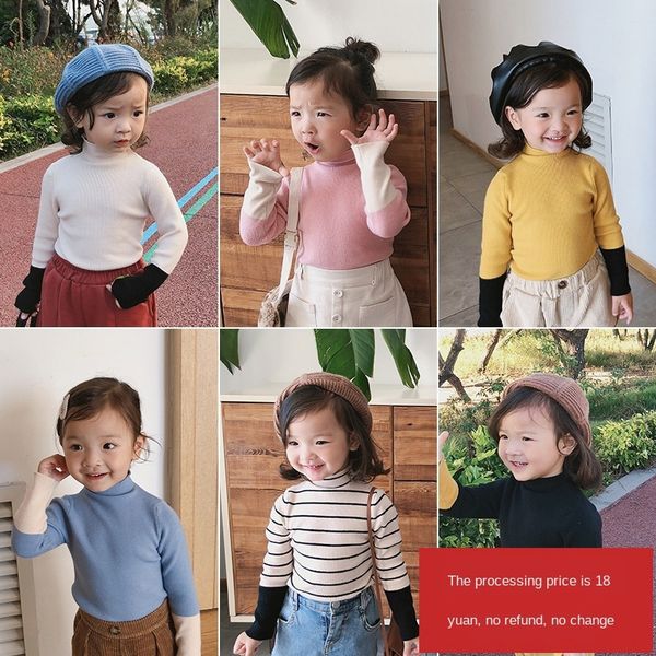 9vdxo no refund no change children's color matching medium turtleneck autumn girl's core-covered yarn knitted elastic sweater clot, Blue
9vdxo no refund no change children's color matching medium turtleneck autumn girl's core-covered yarn knitted elastic sweater clot, Blue