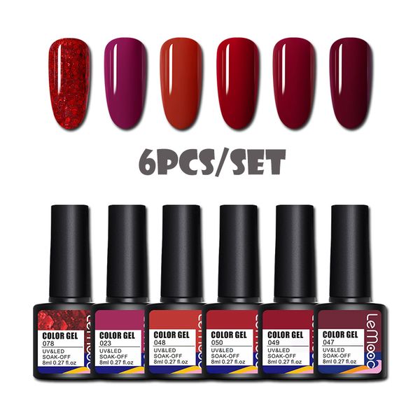 nail gel lemooc polish set 8ml kits soak off art varnishes for manicures base coat, Red;pink
nail gel lemooc polish set 8ml kits soak off art varnishes for manicures base coat, Red;pink