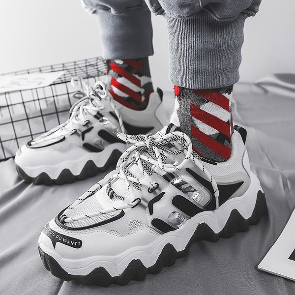 big wave men's shoes style dad shoes mesh new style casual sneakers, Black
big wave men's shoes style dad shoes mesh new style casual sneakers, Black