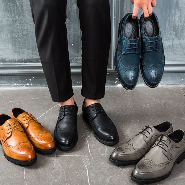 new fashion casual italian stylist men flat formal oxfords wedding shoe mens dress shoes leather brogue shoes, Black
new fashion casual italian stylist men flat formal oxfords wedding shoe mens dress shoes leather brogue shoes, Black
