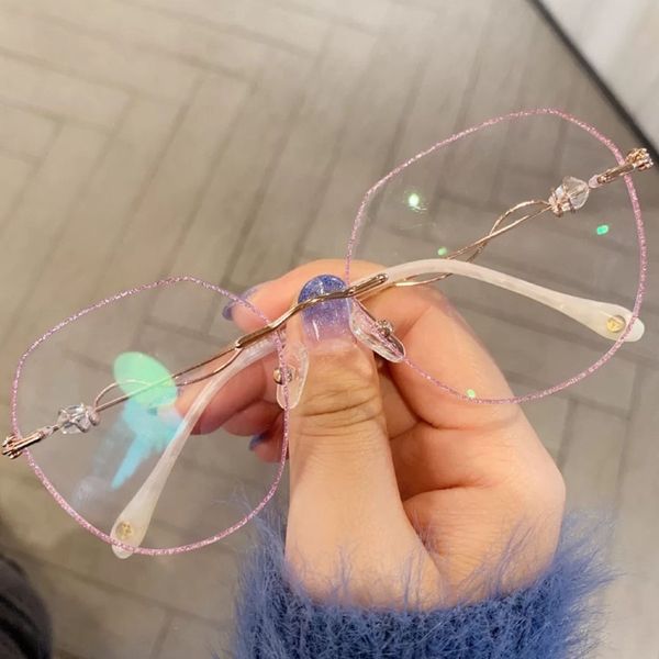 im9yn tiktok with the same style of pearl flashover fashionable myopia myopia glasses women's matching degree frameless edge cutting gl, Silver
im9yn tiktok with the same style of pearl flashover fashionable myopia myopia glasses women's matching degree frameless edge cutting gl, Silver