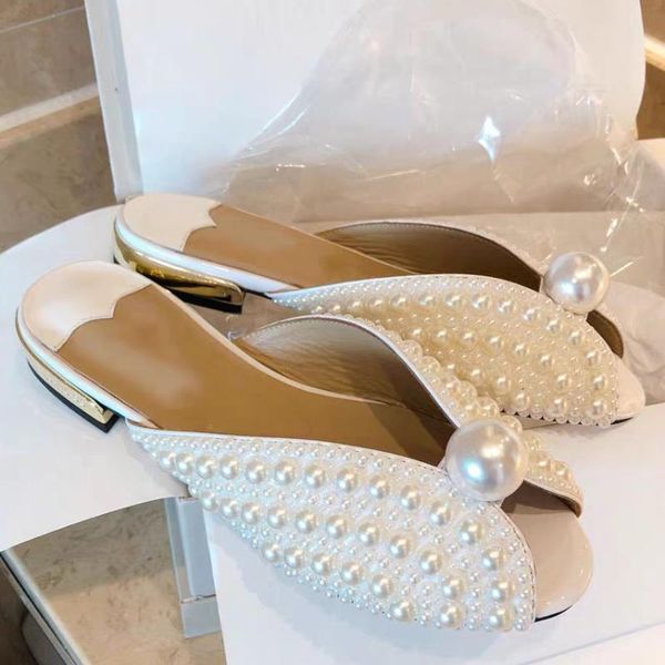 luxury pearl embellished summer women flat slippers designer beading outdoor slides flipflops bridal wedding shoes woman 2020, Black
luxury pearl embellished summer women flat slippers designer beading outdoor slides flipflops bridal wedding shoes woman 2020, Black