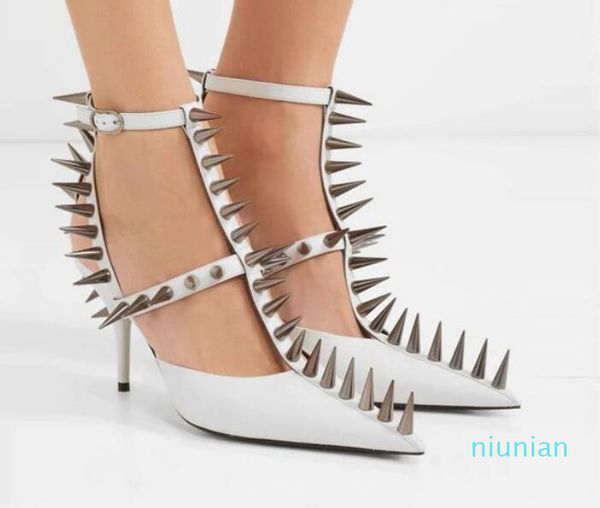 red patent leather t-strap pumps women high heels studded rivets buckle strap high heels dress shoes pointed toe women pumps, Black
red patent leather t-strap pumps women high heels studded rivets buckle strap high heels dress shoes pointed toe women pumps, Black