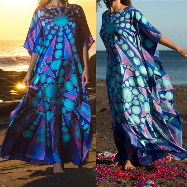 2020 summer women beachwear kaftan beach dress loose batwing sleeve round neck multicolored print maxi dress robe de plage n687, Black;gray
2020 summer women beachwear kaftan beach dress loose batwing sleeve round neck multicolored print maxi dress robe de plage n687, Black;gray