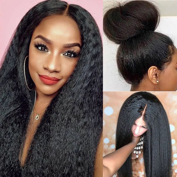kinky straight wig preplucked brazilian remy 13x4 lace front human hair wigs for women yaki 4x4 lace closure human hair wig, Black
kinky straight wig preplucked brazilian remy 13x4 lace front human hair wigs for women yaki 4x4 lace closure human hair wig, Black