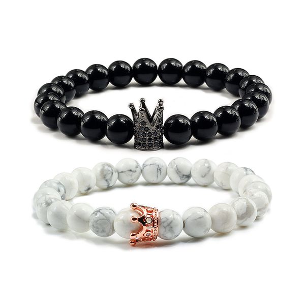 2pcs/set matte black beads bracelet crown natural lava tiger eye stone bangle elastic rope handmade charm jewelry for men couple
2pcs/set matte black beads bracelet crown natural lava tiger eye stone bangle elastic rope handmade charm jewelry for men couple
