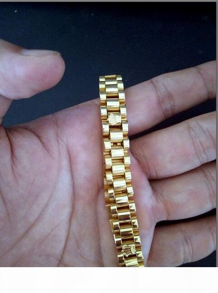 10mm stainless steel golden crown bracelet president style bracelet watch band strap solid links dj bracelets bangle k3985, Black
10mm stainless steel golden crown bracelet president style bracelet watch band strap solid links dj bracelets bangle k3985, Black
