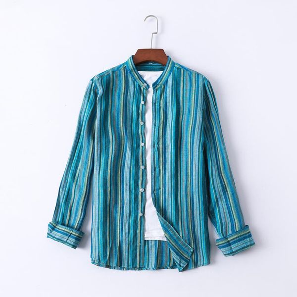 spring autumn fashion brand linen striped shirts men's refreshing long sleeve stand collar japanese harajuku style casual, White;black
spring autumn fashion brand linen striped shirts men's refreshing long sleeve stand collar japanese harajuku style casual, White;black