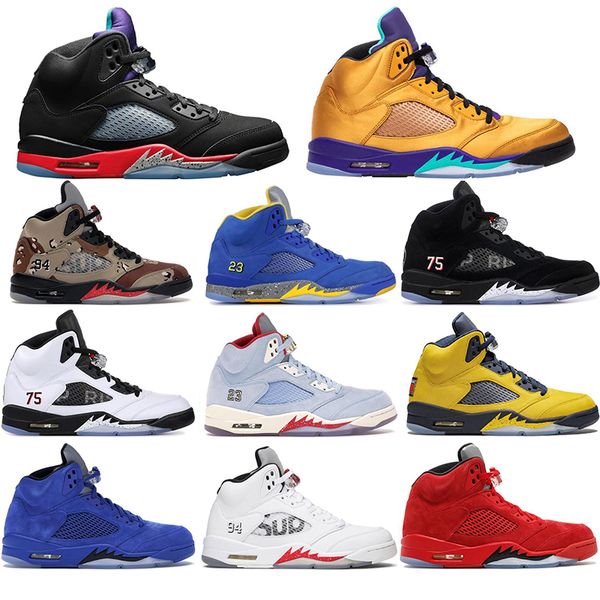 2020 5 5s jumpman mens basketball shoes island green alternate grape light aqua fire red ice blue mens trainers sports sneakers 40-47, White;red
2020 5 5s jumpman mens basketball shoes island green alternate grape light aqua fire red ice blue mens trainers sports sneakers 40-47, White;red