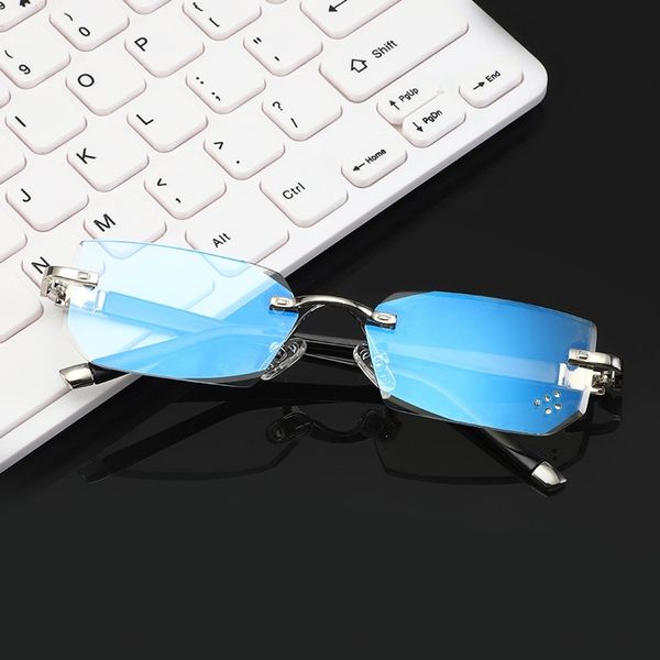 2020 new anti-blu-ray computer goggles plain goggles glasses diamond cutting frameless anti-blu-ray fashion glasses, Silver
2020 new anti-blu-ray computer goggles plain goggles glasses diamond cutting frameless anti-blu-ray fashion glasses, Silver