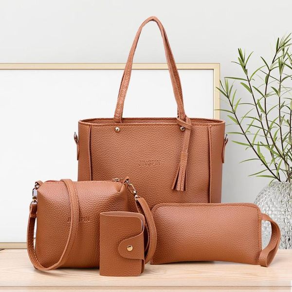 4pcs simple lichi pu leather tassels women totes shoulder bags clutch composite card bag fashion messenger bag crossbody
4pcs simple lichi pu leather tassels women totes shoulder bags clutch composite card bag fashion messenger bag crossbody