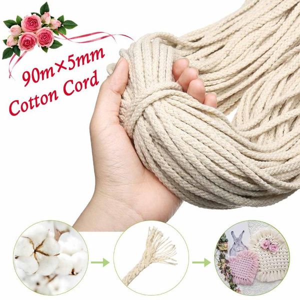 yarn 90m x 5mm natural macrame cotton rope cord craft knitting thread string wall hanging plant hanger garden flower pot holder, Black;white
yarn 90m x 5mm natural macrame cotton rope cord craft knitting thread string wall hanging plant hanger garden flower pot holder, Black;white