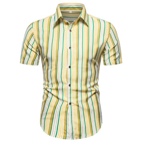 men's casual shirts blouse summer striped printed short-sleeved shirt stylish dress comfortable holiday fashion plus size camisas, White;black 
men's casual shirts blouse summer striped printed short-sleeved shirt stylish dress comfortable holiday fashion plus size camisas, White;black