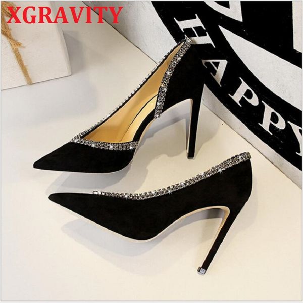 xgravity new spring autumn pointed toe dress shoes rhinestone fashion women pumps ladies v cut woman shoes bridal shoe c053, Black
xgravity new spring autumn pointed toe dress shoes rhinestone fashion women pumps ladies v cut woman shoes bridal shoe c053, Black