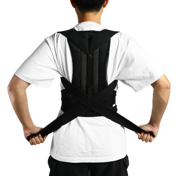back support posture corrector belt orthopedicmagnetic corset brace sports safety tool for men and women, Black;blue
back support posture corrector belt orthopedicmagnetic corset brace sports safety tool for men and women, Black;blue