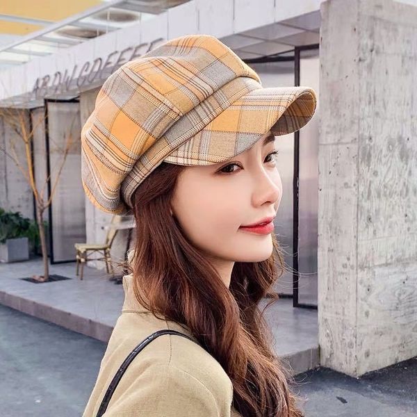 plaid beret women's thin korean style fashionable all-match british duck beret octagonal hat tongue bud painter octagonal hat, Blue;gray
plaid beret women's thin korean style fashionable all-match british duck beret octagonal hat tongue bud painter octagonal hat, Blue;gray