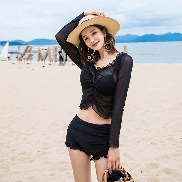 korean bikini bikini three-piece swimsuit women's small chest gathered high waist slimming spring holiday swimsuit women, Black;red
korean bikini bikini three-piece swimsuit women's small chest gathered high waist slimming spring holiday swimsuit women, Black;red