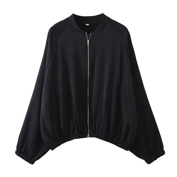 xz - 2529 2020 autumn europe and the united states women's new female jacket zipper loose coat, Black;brown
xz - 2529 2020 autumn europe and the united states women's new female jacket zipper loose coat, Black;brown