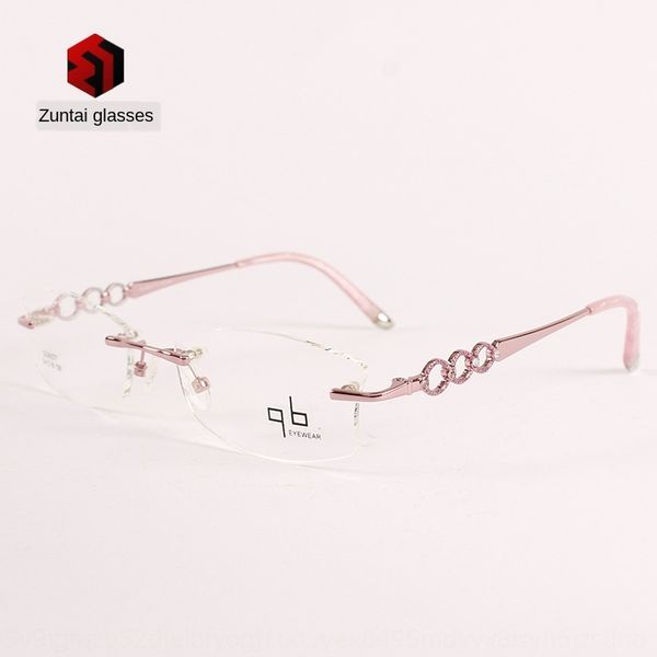 new alloy frameless myopia glasses frame women's ultra light fashion cut myopia optical glasses frame, Silver
new alloy frameless myopia glasses frame women's ultra light fashion cut myopia optical glasses frame, Silver