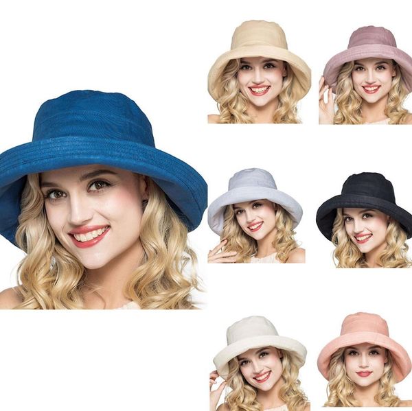 connectyle women cotton foldable wide brim casual sun visor bucket hat upf50+ summer play hat y200716, Blue;gray
connectyle women cotton foldable wide brim casual sun visor bucket hat upf50+ summer play hat y200716, Blue;gray