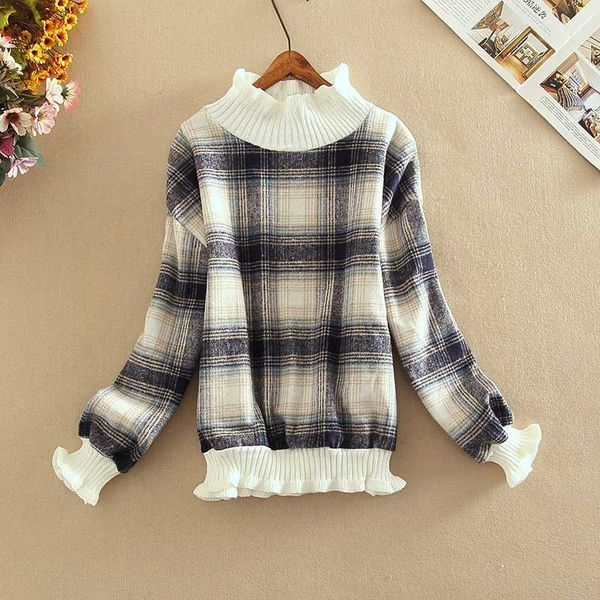 2020 new autumn winter vintage knitted o neck ruched ruffle sweater women loose plaid patchwork warm pullover wool sweater, White;black
2020 new autumn winter vintage knitted o neck ruched ruffle sweater women loose plaid patchwork warm pullover wool sweater, White;black