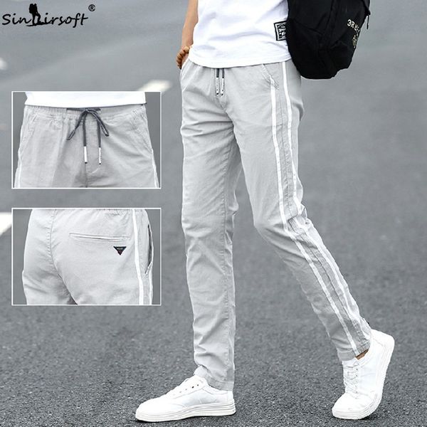 side stripe casual pants men's drawstring waist skinny full length trousers male 2020 summer running wear pants, Black
side stripe casual pants men's drawstring waist skinny full length trousers male 2020 summer running wear pants, Black