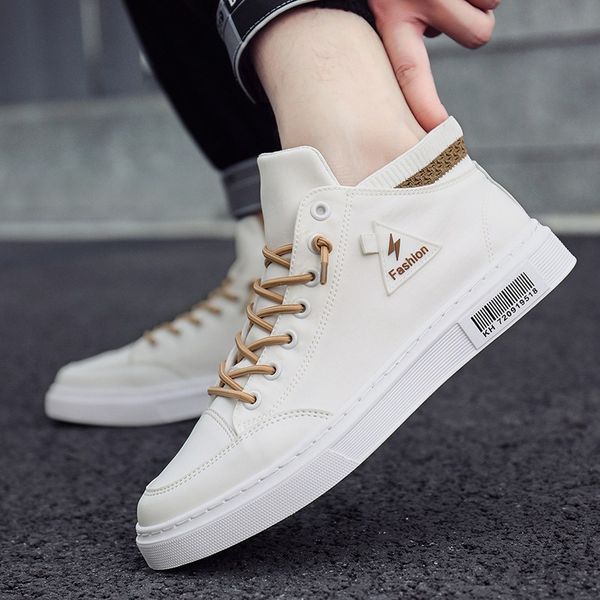 2020 spring and autumn new men's mid-canvas casual shoes white sneakers shoes breathable ice silk trend wild board, Black
2020 spring and autumn new men's mid-canvas casual shoes white sneakers shoes breathable ice silk trend wild board, Black