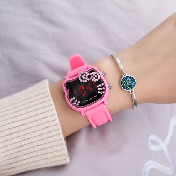 led children's girl cartoon electronic cartoon princess electronic watch pupil cute girl kt cat watch, Blue
led children's girl cartoon electronic cartoon princess electronic watch pupil cute girl kt cat watch, Blue