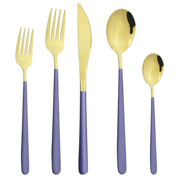 flatware sets 5pcs/set cutlery set knives fork spoon 304 stainless steel dinnerware purple gold western kitchen tableware
flatware sets 5pcs/set cutlery set knives fork spoon 304 stainless steel dinnerware purple gold western kitchen tableware