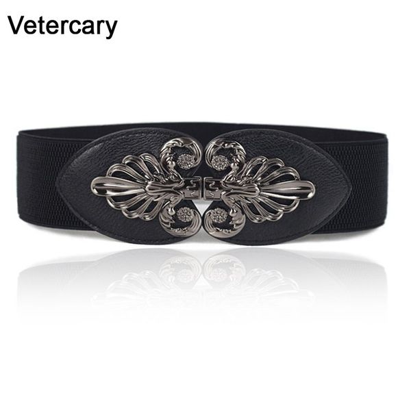 women metal leather belt double black buckle cummerbunds elastic stretch vintage wide waistband waist ceinture femme for dresses, Black;brown
women metal leather belt double black buckle cummerbunds elastic stretch vintage wide waistband waist ceinture femme for dresses, Black;brown