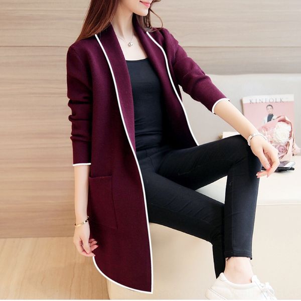 2019 new autumn women's korean style women's mid-length cardigan loose long sleeve coat sweatersweater sweater coat, Black
2019 new autumn women's korean style women's mid-length cardigan loose long sleeve coat sweatersweater sweater coat, Black
