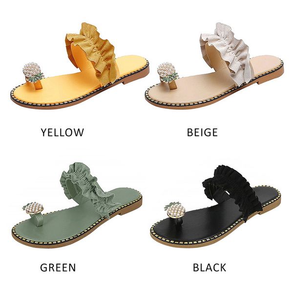 2020 women slipper pineapple pearl flat toe bohemian casual shoes beach sandals ladies shoes platform sandalias de mujer verano, Black
2020 women slipper pineapple pearl flat toe bohemian casual shoes beach sandals ladies shoes platform sandalias de mujer verano, Black