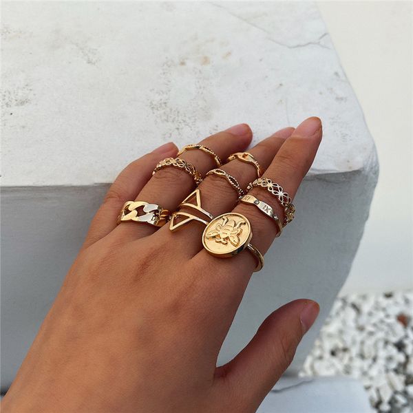 europe multi element finger ring sets hollow out letter animal geometric women hand jewelry set alloy nine pieces gold rings wholesale, Golden;silver
europe multi element finger ring sets hollow out letter animal geometric women hand jewelry set alloy nine pieces gold rings wholesale, Golden;silver