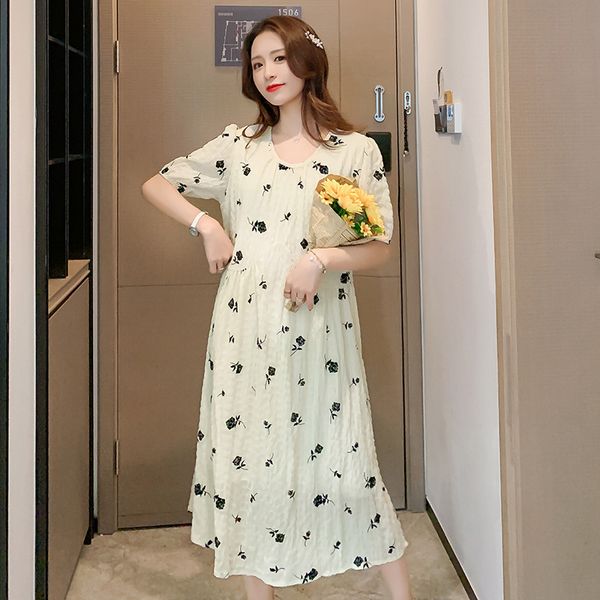 plus size maternity summer dress short sleeve o-neck rose floral printed plaid empire dress pregnant women pleated chiffon, White
plus size maternity summer dress short sleeve o-neck rose floral printed plaid empire dress pregnant women pleated chiffon, White