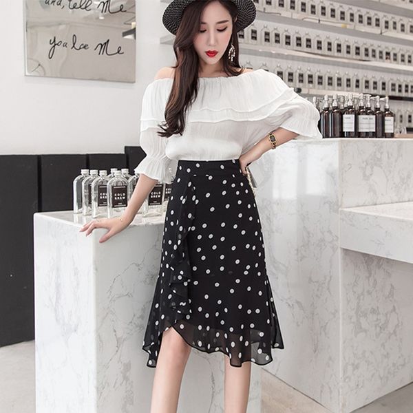 polka dot 2020 new women's new chiffon tights chiffon summer mid-length irregular sheath skirt flounced fishtail skirt, Black
polka dot 2020 new women's new chiffon tights chiffon summer mid-length irregular sheath skirt flounced fishtail skirt, Black